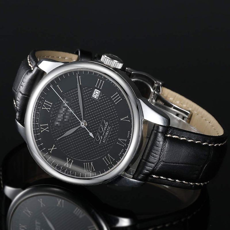 iStrap Leather Watch Band -Alligator Grain Embossed Pattern Calfskin Replacement Strap-Stainless Steel Deployment Buckle with Push Buttons-Bracelet for Men Women-18mm 19mm 20mm 21mm 22mm 24mm - Image 3